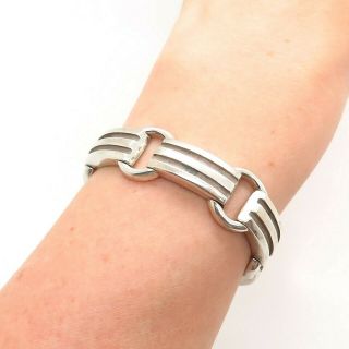 1995 Tiffany & Co.  925 Sterling Silver Atlas Groove Designer Link Bracelet