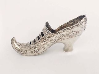 Antique Solid Silver Novelty Shoe /pin Cushion? C.  1897 (r3064n)