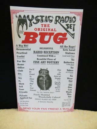 Rare Mystic Crystal set BUG Radio.  - - USA made. 7
