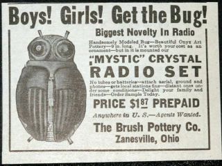 Rare Mystic Crystal set BUG Radio.  - - USA made. 8