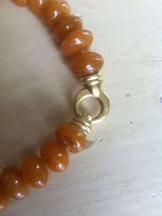vtg 18k gold chunky bead baltic egg yoke cherry butterscotch real amber necklace 4