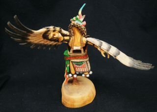 Antique Hopi Kachina Doll Eagle Signed Native American Hand Painted A8635