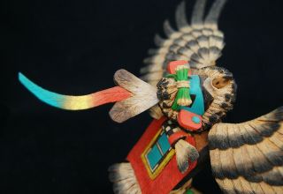 Antique Hopi Kachina Doll Eagle Signed Native American Hand Painted A8635 6