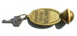 Rare Vtg 1930s Brass Grand Hotel Tremezzo Italy Motel Room Key / Chain Room 43