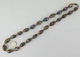 Venetian Murano glass millefiori aventurine necklace (24 beads) 2