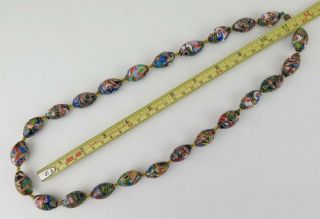 Venetian Murano glass millefiori aventurine necklace (24 beads) 8