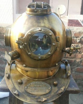 Antique Scuba SCA Divers Diving,  Helmet US Navy Mark V Deep Marine Divers gifted 5