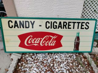 Vintage Metal Coca Cola Sign,  Candy - Cigarettes