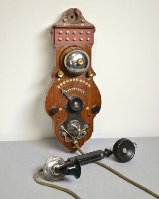 Antique L.  M.  Ericsson Wooden Wall Telephone Switchboard 1927