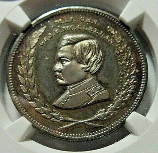 Rare - Mcclellan Political Campaign Medal - Silver - D - Gmcc - 1864 - 14 - Nr
