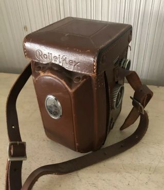 Vintage Rolleiflex 2.  8 Camera 80mm Schneider Xenotar Lens W/ Cap & Leather Case 10