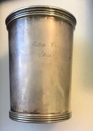 Sterling Silver Julep Cup 3 5/8” Large Size 125 Grams Julep Cup Show 1972