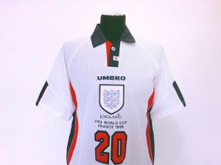 OWEN 20 England Vintage Umbro Home Football Shirt (L) World Cup 98 1998/00 3