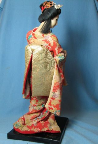 Japanese Geisha Girl Kimono Doll Large 13 1/2 inch Vintage Oriental Figurine 4