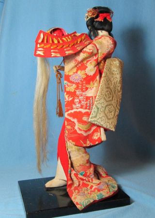Japanese Geisha Girl Kimono Doll Large 13 1/2 inch Vintage Oriental Figurine 5