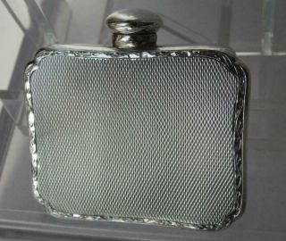 Antique C.  1900 Solid Silver Bright Cut German Scent Perfume Bottle Flask 2