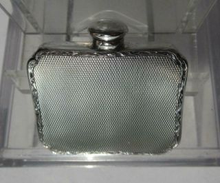 Antique C.  1900 Solid Silver Bright Cut German Scent Perfume Bottle Flask 7