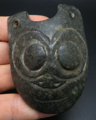 Antique Stone Age Neolithic Mythological Jasper Mask Statue