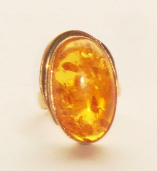 EXCEPTIONAL VERY RARE VERY LARGE HEAVY ANTIQUE VINTAGE HUGE AMBER GOLD RING 2