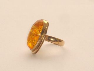 EXCEPTIONAL VERY RARE VERY LARGE HEAVY ANTIQUE VINTAGE HUGE AMBER GOLD RING 4