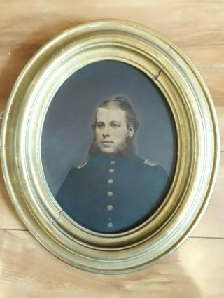 Antique Civil War Oil Painting Portrait Id 