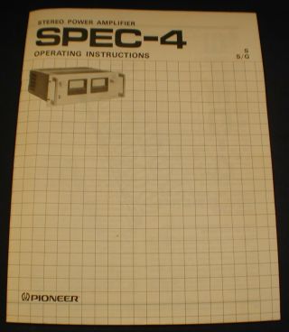 Vintage Pioneer Spec 4 Pro Rack Mount Stereo Power Amplifier Japan 1979 Rare 9