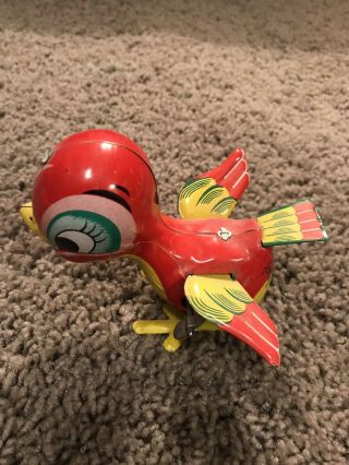 Vintage Tin Lithograpgh Wind Up Bird,  By Mikuni - Japan