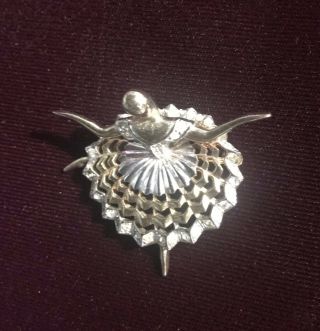 Vintage Gorgeous Boucher Signed & Numbered Ballerina Brooch Pin Gold/silver Tone