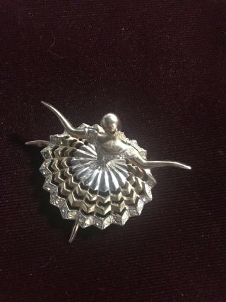 Vintage Gorgeous BOUCHER signed & numbered BALLERINA Brooch Pin Gold/Silver Tone 3