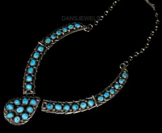 Vintage Navajo Kingman Turquoise Sterling Silver Choker Necklace