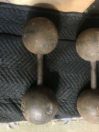 Jackson Barbell RARE 85 lb Globe Dumbbells Vintage Pair 2