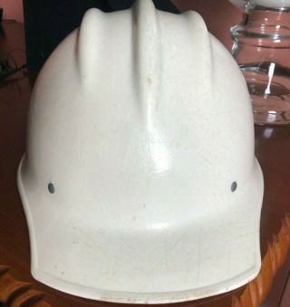 Vintage White Fiberglass Bullard 502 Hard Hat Ironworker