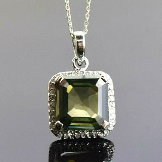 Rare & Huge 11.  10 Ct,  Gorgeous Asscher Cut Diamond Pendant.  Collector 