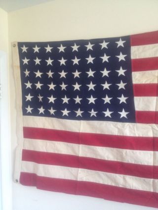 Vintage Ww2 Era 48 Star American U.  S.  Flag 4 
