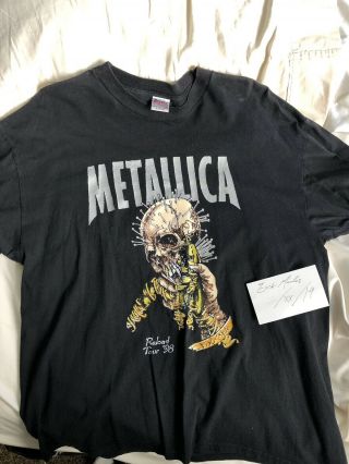 Vintage Metallica 1998 Reload Pushead Graphic Tour T Shirt Black Size Xl Rare