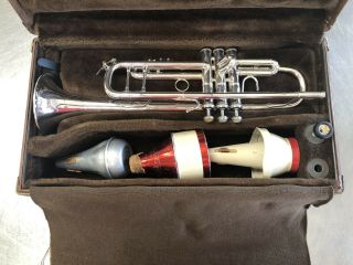 Vintage Early 1980 " S Bach Stradivarius 43 Professional Trumpet W/case,  3 Mutes