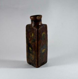 Antique 18th Century Persian Middle Eastern Qajar Glazed Pottery Bottle Vase