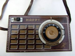 Vintage " Happy " Transistor Radio Tin Toy Money Box - 1950s/1960s - 12cm Long