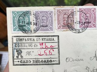 RARE MOZAMBIQUE PORTUGAL COLONIAL 1898 NYASSA COMPANY COVER IBO - METZ GERMANY 6