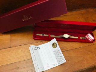 Omega Deville Vintage 10k Gold - Filled With Box And Papers
