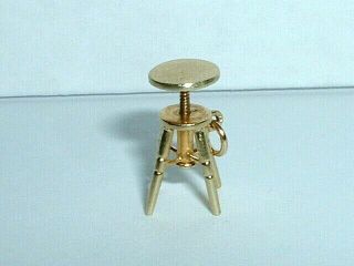 Vintage 14k Yellow Gold 3d Adjustable Stool Chair Sloan & Co Charm