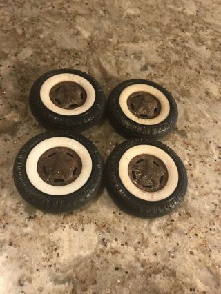 Buddy L Set Of 4 Plastic Replacement Wheel/tire Toy Parts