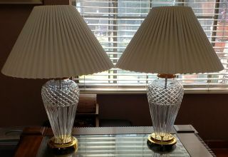 Rare 2 Waterford Crystal 29 - In H Belline Table Lamp