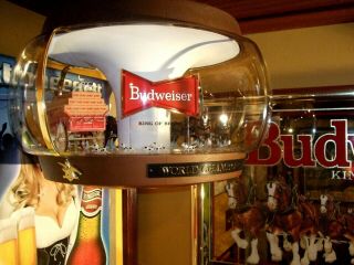 Vintage 1969 Budweiser Clydesdale Parade Carousel Light Motion Beer Sign 10