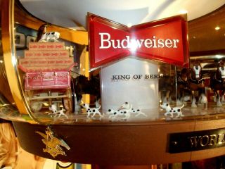 Vintage 1969 Budweiser Clydesdale Parade Carousel Light Motion Beer Sign 12