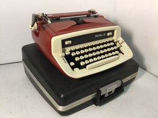 Vintage Royal Custom Ii Typewriter Rare Rust Red Cursive