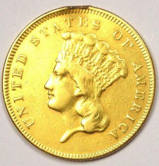 1855 Indian Three Dollar Gold Coin ($3) - Xf Details (ef) - Rare Coin