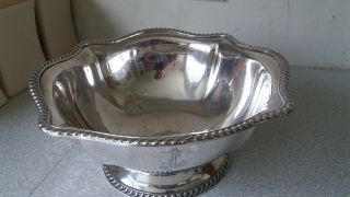 LARGE VINTAGE UNITED STATES NAVY - U.  S.  N.  SILVER PLATED BOWL - GORHAM SILVER 3