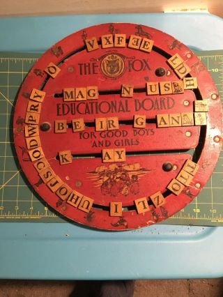 Vintage The Fox Educational Board For Good Boys And Girls 1910