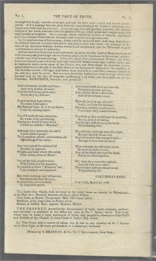 Rare 1844 LDS pamphlet by Sam Brannan 